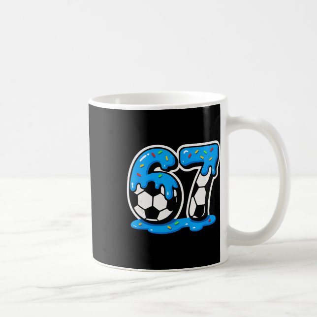 Caneca De Café 67 Soccer Ice Cream Drip Brain Rot Meme  (Direita)