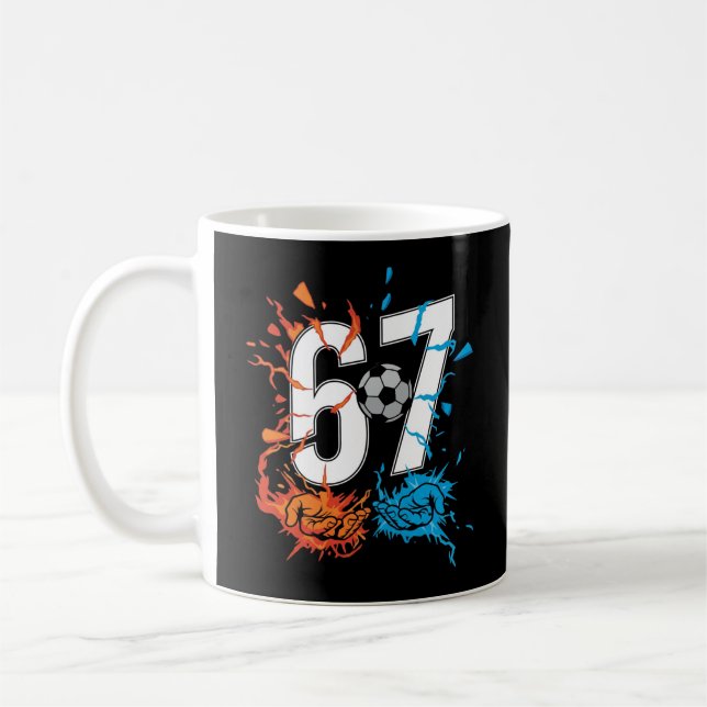 Caneca De Café 67 Soccer Six Seven Soccer 6 7 Kids Boys Girls (Esquerda)