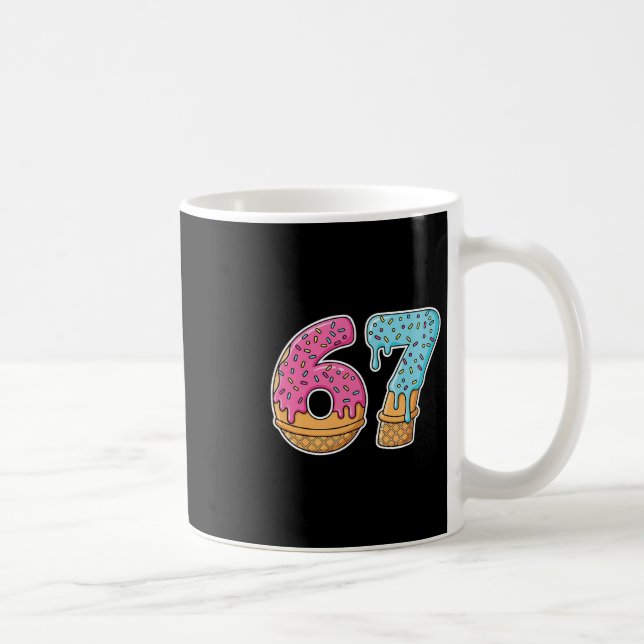 Caneca De Café 67 Sorvete Drip Meme Divertido Six Seven Geração A (Direita)