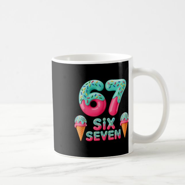 Caneca De Café 67 Sorvete Drip Meme Engraçado Six Seven Geração A (Direita)