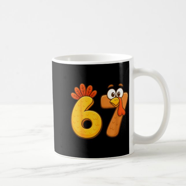 Caneca De Café 67 Thanksgiving Funny Six Seven Meme For Men Women (Direita)