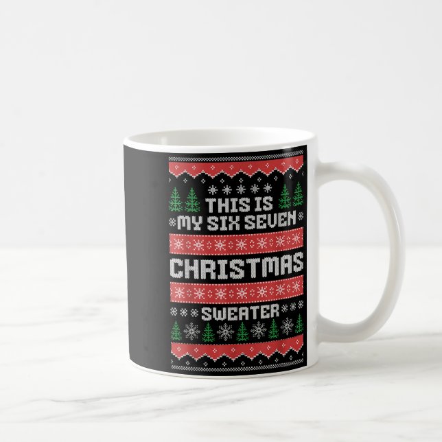 Caneca De Café 67 Ugly Christmas Sweater Six Seven Meme Xmas Whit (Direita)