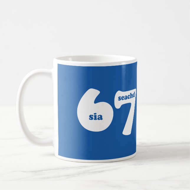 Caneca De Café 6 7 com número gaélico 6 sia e 7 seachd  (Esquerda)