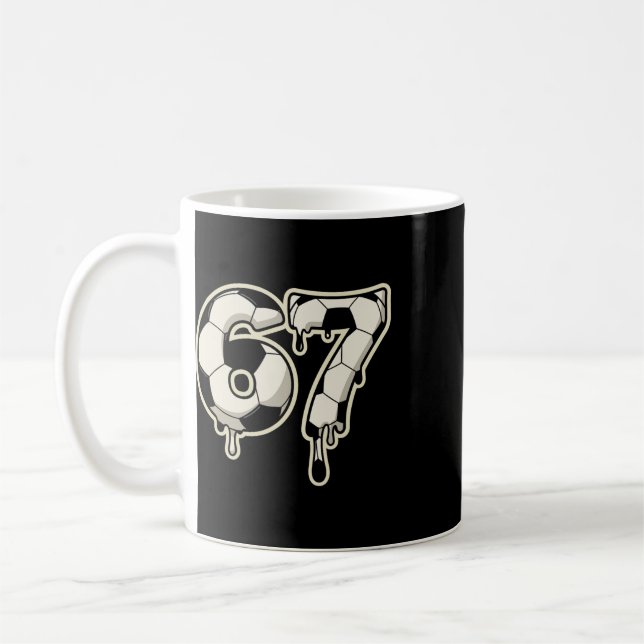 Caneca De Café 6 7 Futebol Ll Drip Gráfico Seis Sete Meme  (Esquerda)