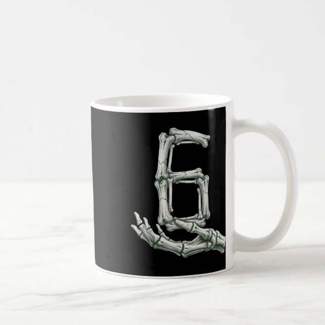 Caneca De Café 6 7 Halloween Esqueleto Divertido 67 Meme Gen Alph (Direita)