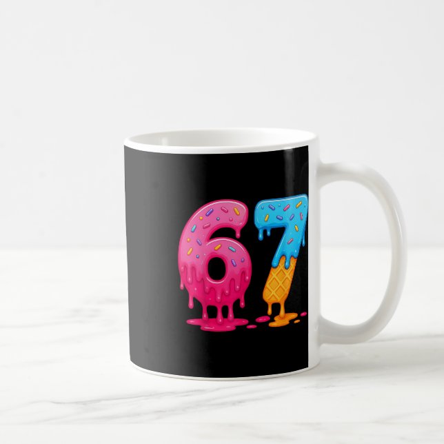 Caneca De Café 6 7 Meme Seis Sete Sorvete Drip  (Direita)