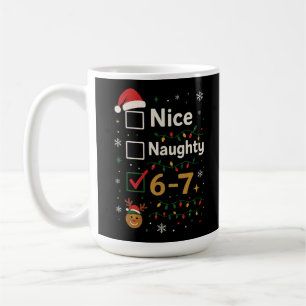 Caneca De Café 6-7 Natal Travesso ou Bonzinho Meme