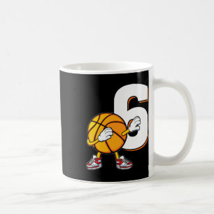Caneca De Café 6 Birthday Bysketbyll Player Dabbing, 6 anos
