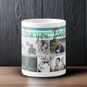 Caneca De Café 6 Colagem de Fotos Nós te amamos Papai Pai Criança