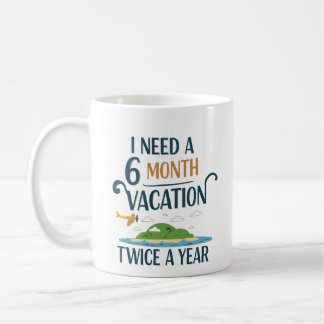 Caneca De Café 6 Meses de Férias