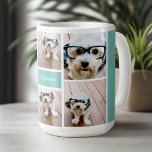 Caneca De Café 6 Nome da Colagem de Fotos Minimalista - Pode Edit<br><div class="desc">Use suas fotos do Instagram quadradas para obter os melhores resultados! PARA ALTERAR O PLANO DE FUNDO - clique na área de personalização ou design avançada e escolha uma cor no selecionador de cores. Uma maneira artística de mostrar seus melhores fotos de compartilhamento de fotos.</div>