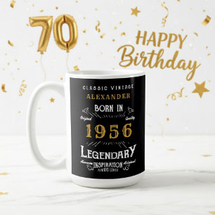 Caneca De Café 70º Aniversário 1956 Lendário Retro