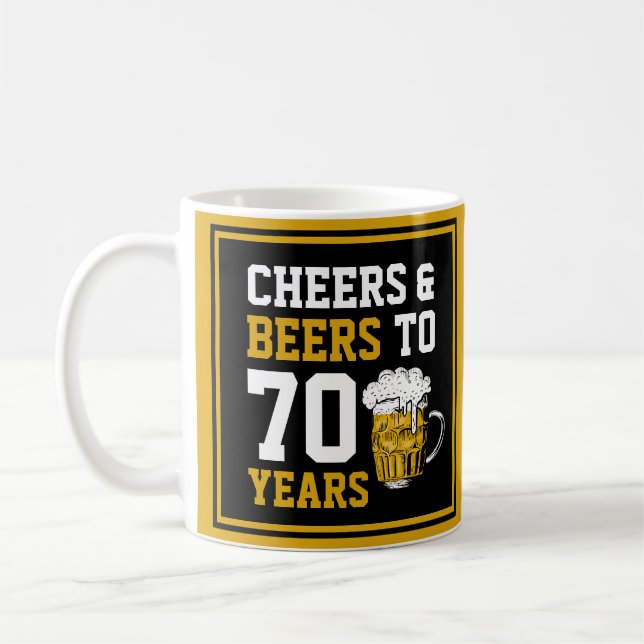 Caneca De Café 70 Aniversário Saúde e Cerveja aos 70 anos  (Esquerda)