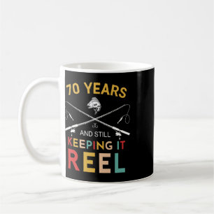 Caneca De Café 70 Anos E Ainda Mantendo O Reel Aniversário De 70
