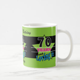 Caneca De Café 70 anos e amor dele! aniversário do 70