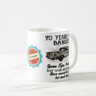 Caneca De Café 70 Birthday 70 Carro vintage Personalizado Engraça