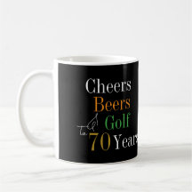 70 Birthday Golf Anima Cervejas Douradas