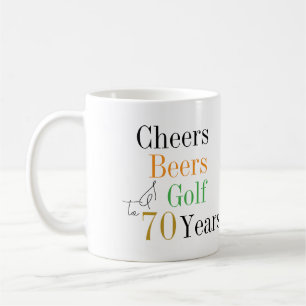 Caneca De Café 70 Birthday Golf Anima Cervejas Minimamente