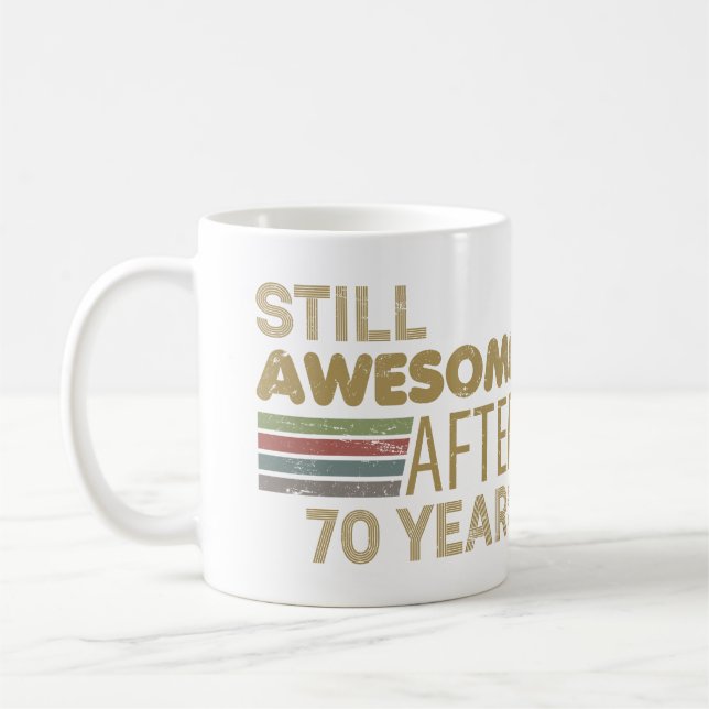 Caneca De Café 70 Birthday Incrível (Esquerda)
