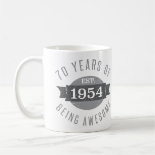 Caneca De Café 70 Birthday Incrível 1954