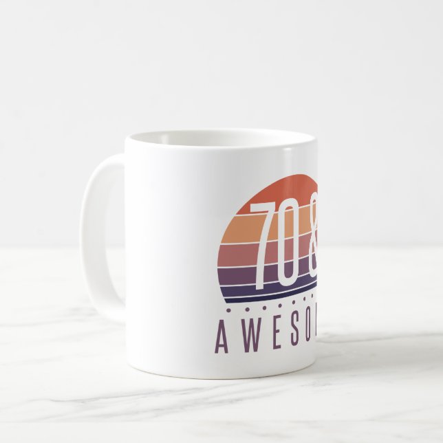 Caneca De Café 70 Birthday Retro Sunset (Frente Esquerda)