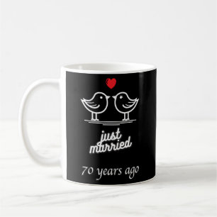 Caneca De Café 70 - Recem casados 70 Anos A