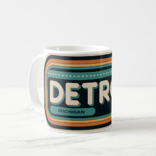Caneca De Café 70 Retro Detroit Michigan Vintage
