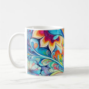 Caneca De Café 70s 60s Psicodélico Hippie Retro Hip