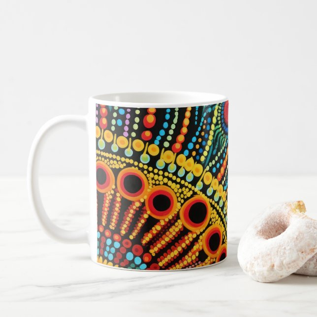 Caneca De Café 70s 60s Psicodélico Retro Hippie (Com Donut)