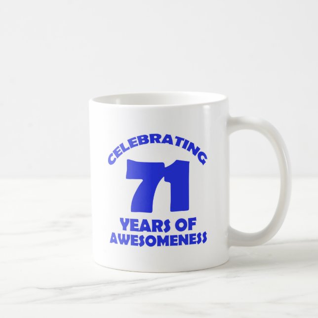 Caneca De Café 71 anos de design velho do aniversário (Direita)