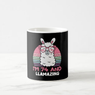 Caneca De Café 74.º aniversário, Llamascinando Llama, 74 anos