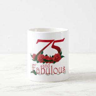 Caneca De Café 75 e 75th número fabuloso do aniversário