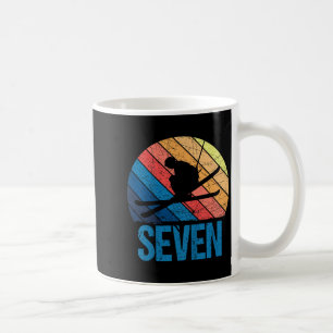 Caneca De Café 7 Aniversário Retro Esqui Esqui De 7 Anos Menina
