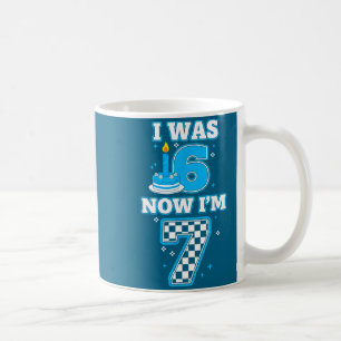 Caneca De Café 7 anos de idade aniversário eu 6 agora eu sou 7 6 
