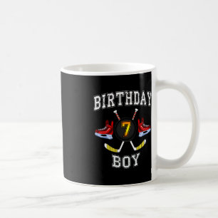 Caneca De Café 7 Birthday Boy - Garoto de Hóquei no Gelo de 7 ano