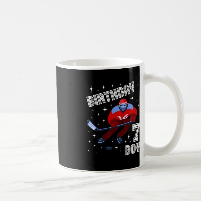 Caneca De Café 7 Birthday Boy Ice Hockey 7 Anos Diversão B Day M (Direita)