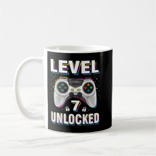 Caneca De Café 7 Birthday Boy Level 7 Unlocked Video Gamer 7 Ye