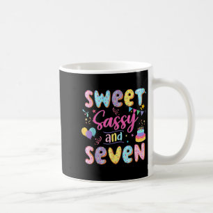 Caneca De Café 7 Birthday Girl Sweet Sassy E Sete Rosquinhas 7 Ys