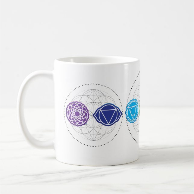 Caneca De Café 7 Chakras tranquil yoga pacífico círculo sagrado m (Esquerda)