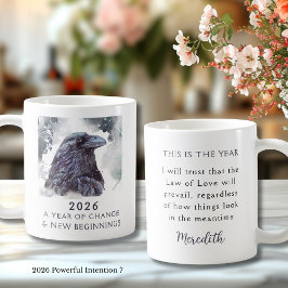Caneca De Café 7. Raven 2026 Year of Change Powerful Intention