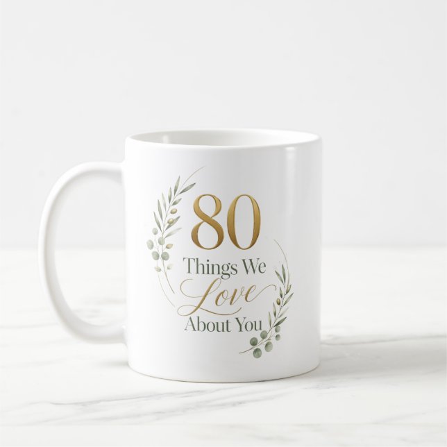 Caneca De Café 80 Coisas Personalizadas que Amamos em Você (Esquerda)