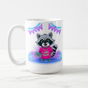 Caneca De Café 80 Música Lover Raccoon com fita cassete