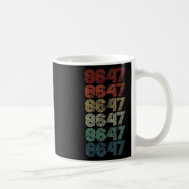 Caneca De Café 8647 Anti-Trump 86 47 Retro Impeach 47 Anti-Trump (Direita)