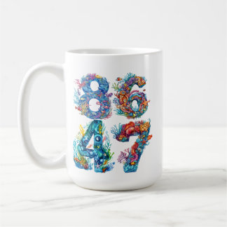 CANECA DE CAFÉ 8647 NÚMEROS TEMÁTICOS ANTI-TRUMP DE OCEANO