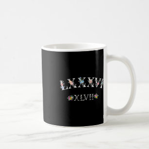 Caneca De Café 86 47 Numerais Romanos Floral 8647 Sutil Anti Trum