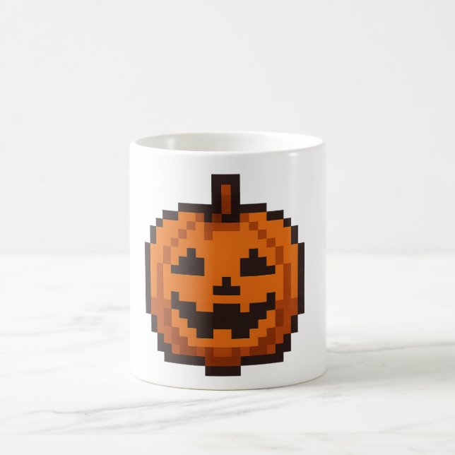 Caneca De Café 8-bit Jack O' Lantern (Centro)