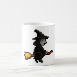 Caneca De Café 8-bit Retro Witch