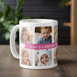 Caneca De Café 8 Colagem de Fotografias com Friso de Texto Person