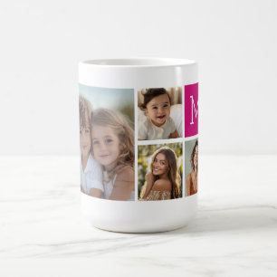 Caneca De Café 8 Colagem de Fotos Monograma personalizado de Berr