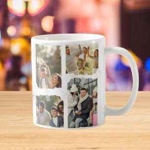Caneca De Café 8 Foto: Moderna Elegante Collage Family Love C